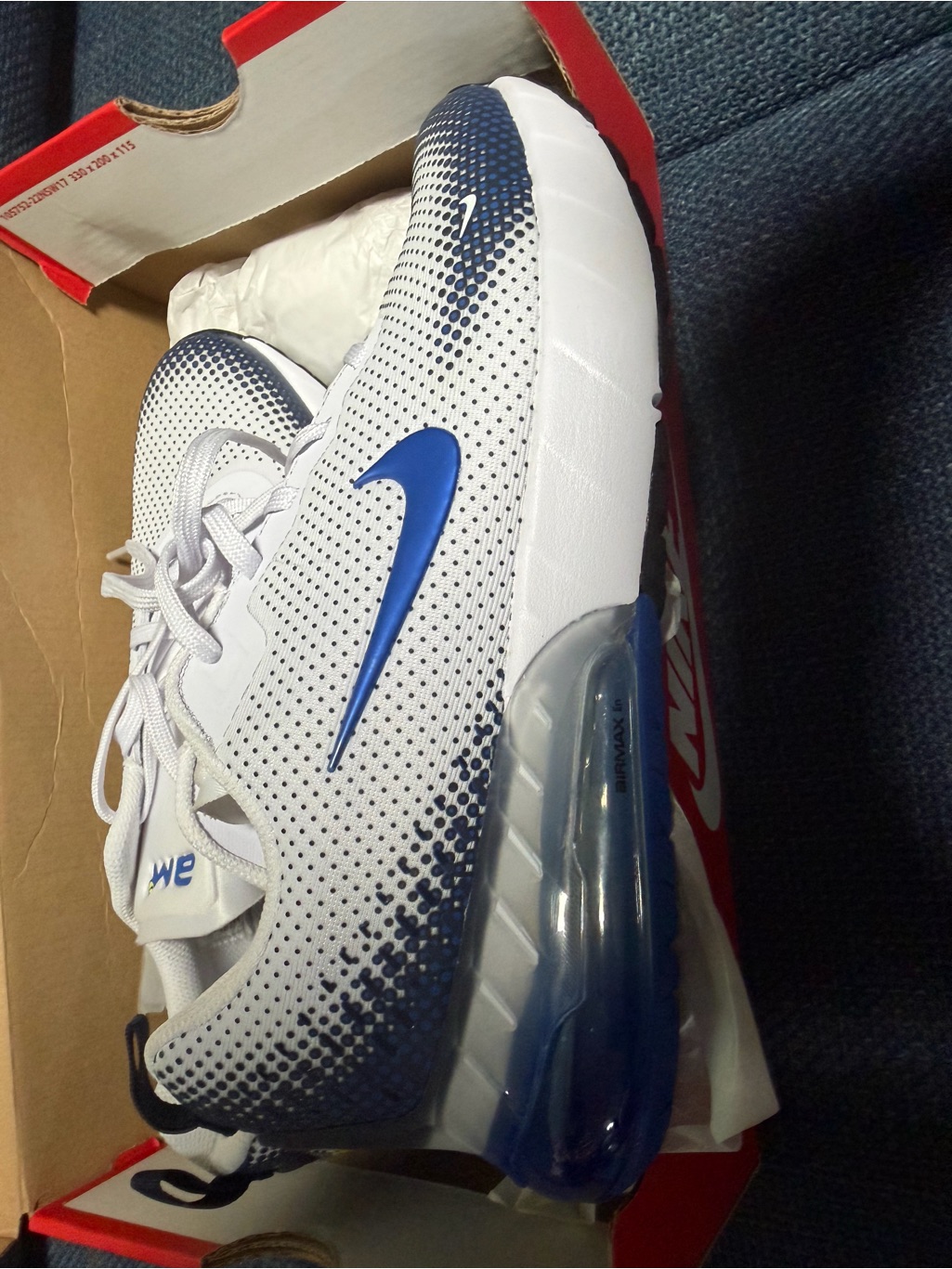 Nike White And Blue Air Max Sneakers